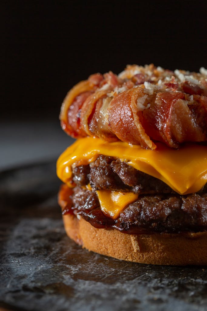 Close-up of a Cheeseburger